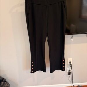 MICHAEL Michael Kors Black Flare Pants with Button Accents